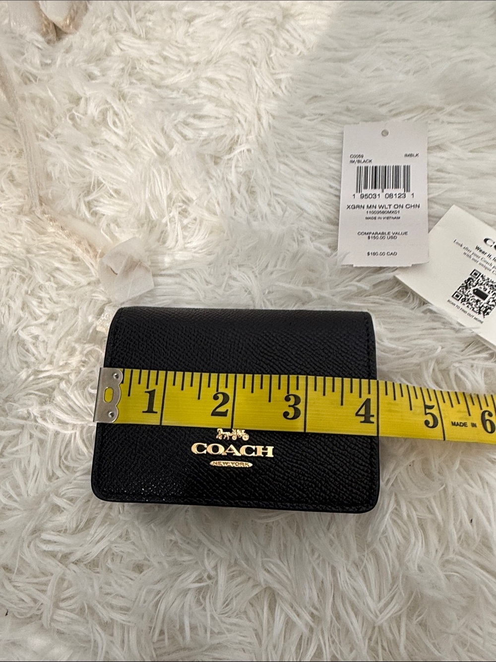 COACH Black Mini Wallet On A Chain - Picture 11 of 13